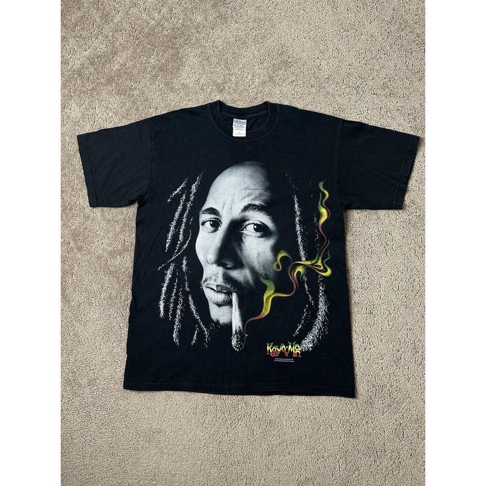 Vintage Mens Tshirt Gildan 2004 Bob Marley, Rasta Color Streetwear Music, Size M